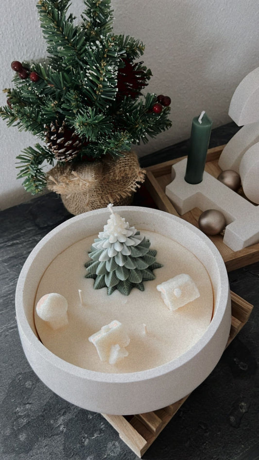 Weihnachtsgeschenk Geschenkidee Nachhaltigkeit Kerze  Kerze in Schale