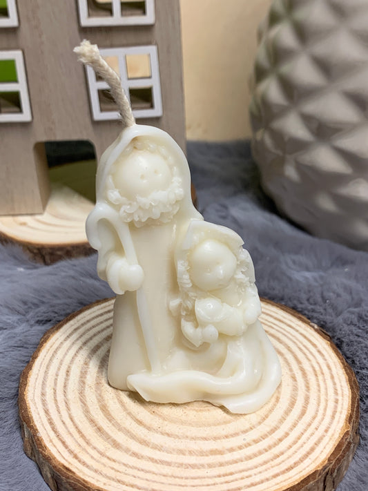 Weihnachtsgeschenk I Geschenkidee I Geschenk für Freundin I Geschenk für Mama I  Kerze Maria und Josef klein